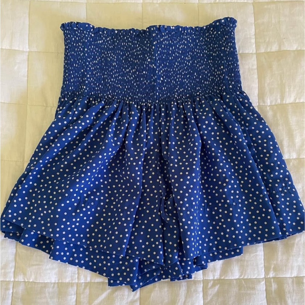 Koch Erica Skirt Shorts blue with white polka dots Size Small